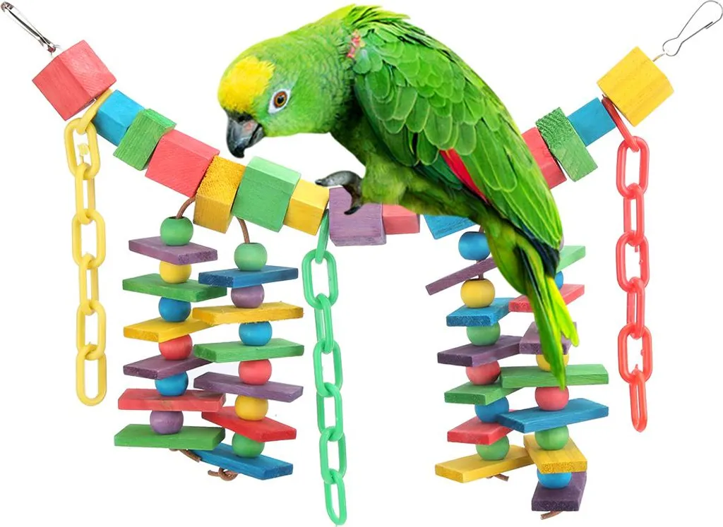 Altalena Pappagallo Multicolore - Giocattolo Pendente Legno e Plastica