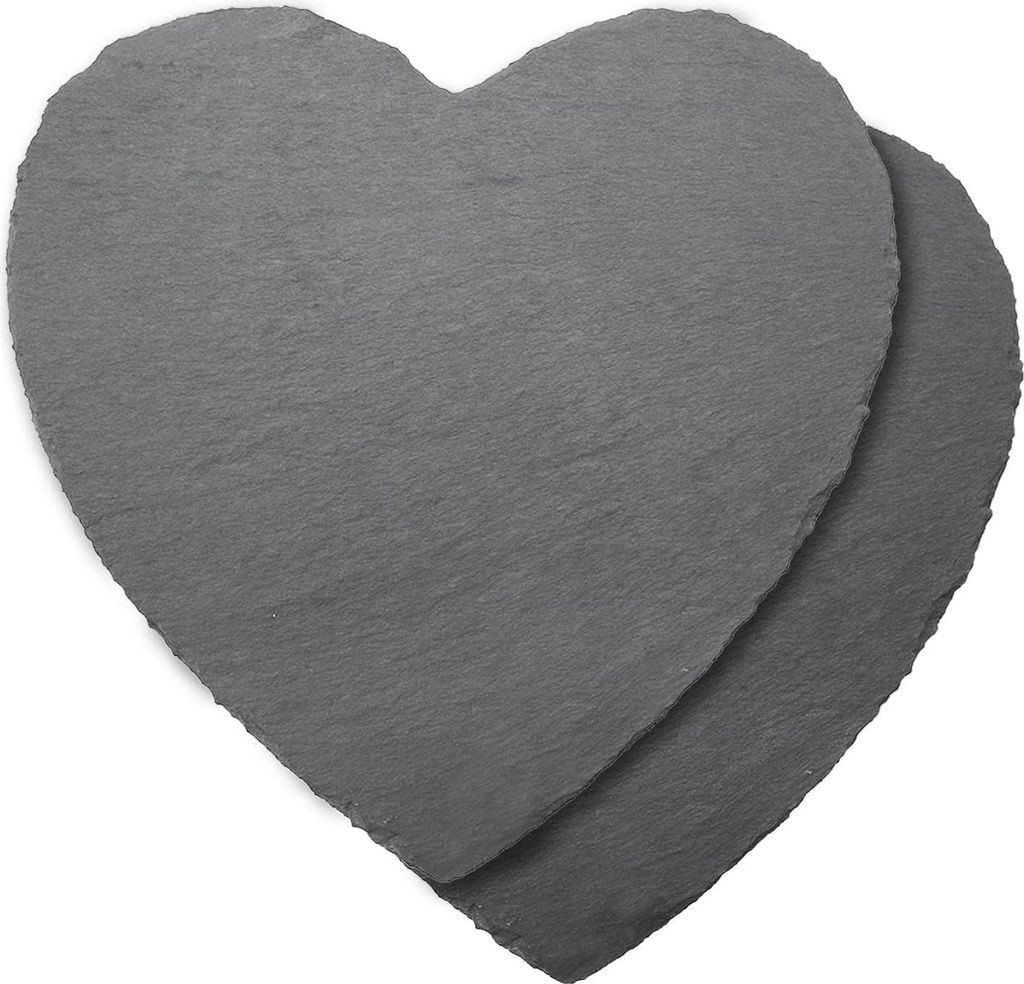 Set von 2 Schieferplatten - Untersetzer und Teller aus Schiefer 20 x 20 cm