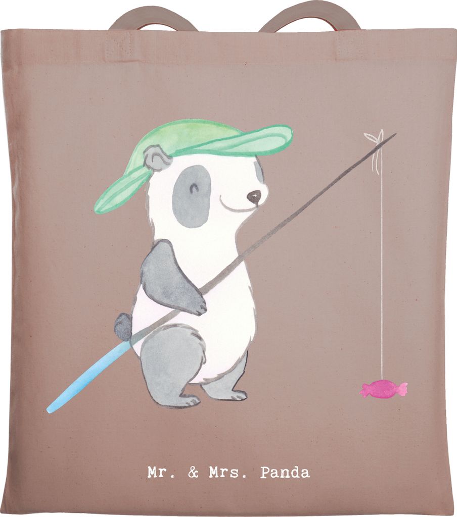 Mr. & Mrs. Panda Tote Bag Panda Angeln - Braun Pastell - Produktbild 