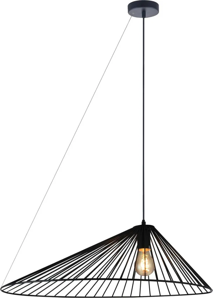 Suspension en métal noire style industriel AURORA E27 Diamètre 60 cm