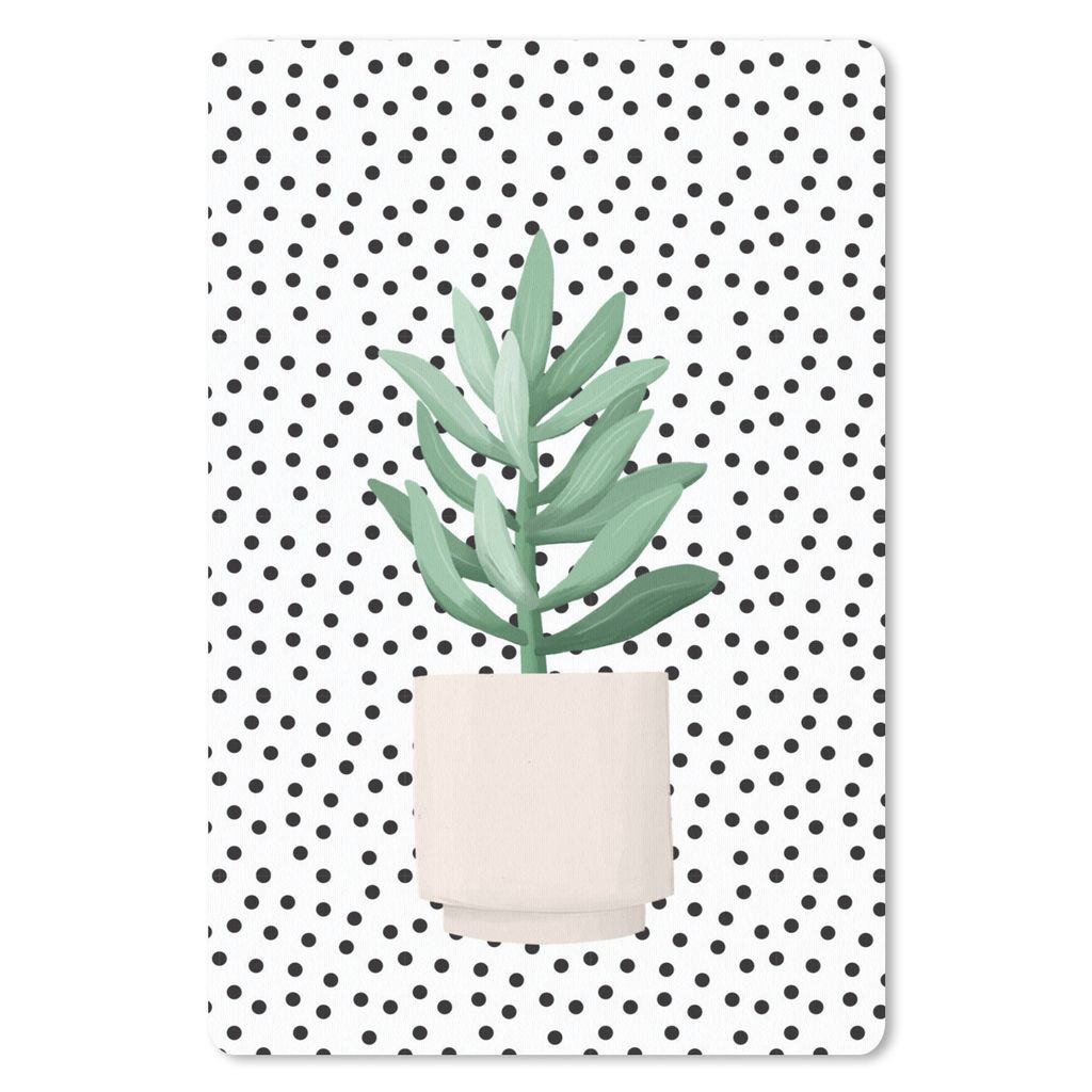 MuchoWow Mauspad Mousepad Pflanzen - Sukkulenten - Pflanzgefäß 18x27 cm - Mousepads - Maus Mat - Pad - Mausunterlage