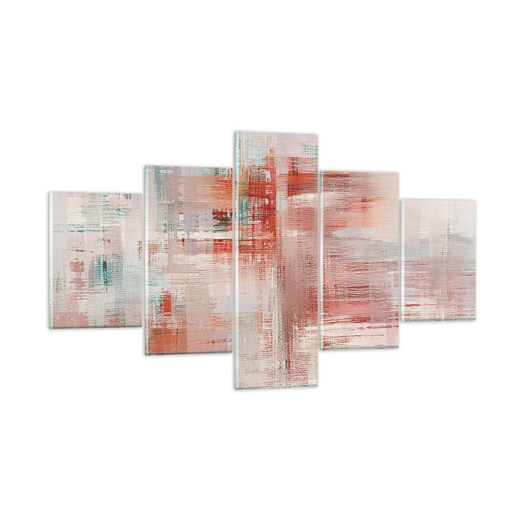 Bilder auf glas - 5 Teile - Verschwommen Abstraktion Modern - 125x70cm - Glasbilder - Wandbilder - Bilder - Wanddekoration aus Glas - Glas Bilder -...