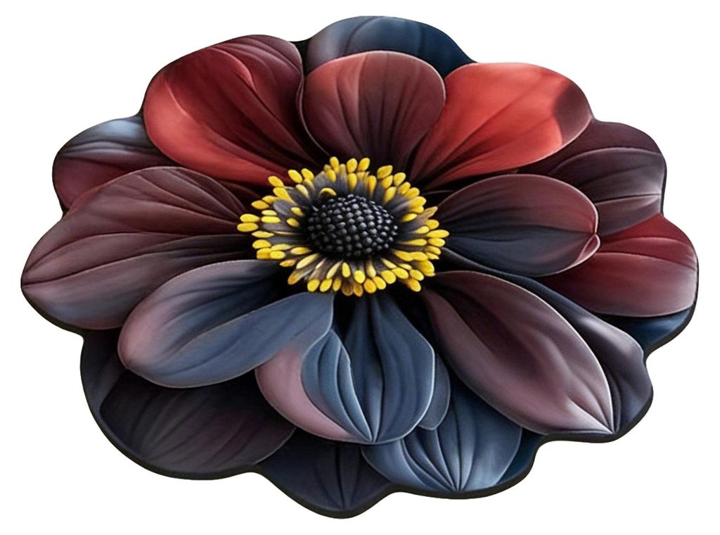 Geschirrtrockenmatte mit realistischem Blumenmuster, aus Kieselgur, schnelltrocknend, saugfähig und wärmeisolierend, für Küchenarbeitsplatte un...