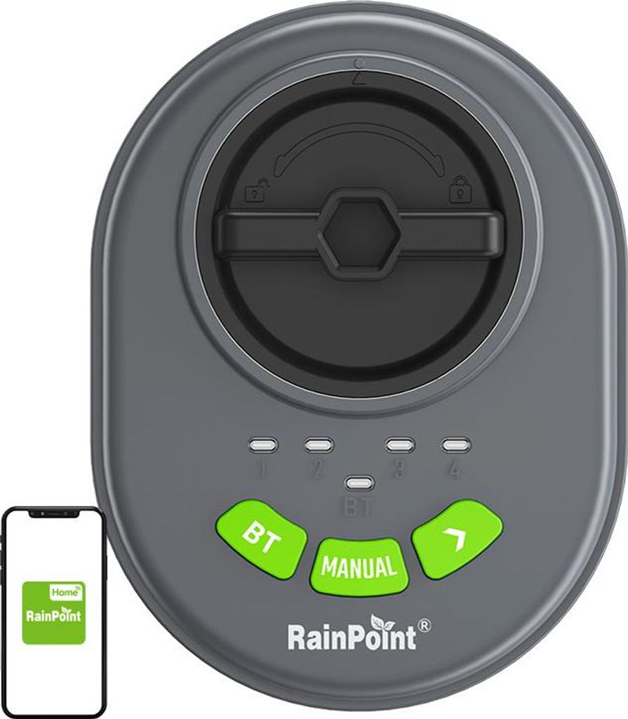 RainPoint 4-zone sprinkler controller with app, Bluetooth Immagine del prodotto 