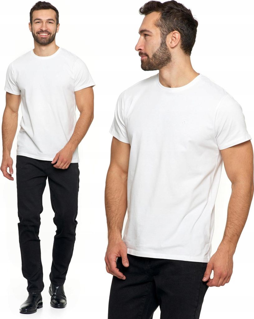 PREMIUM MEN'S T-SHIRT Glatte Bluse mit Logo-Stickerei Baumwolle MORAJ 3XL