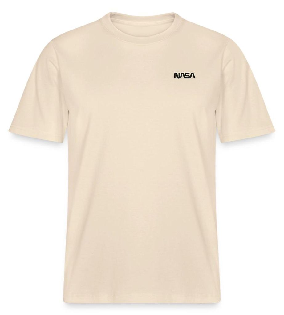 Spreadshirt NASA Logo Klein Schwarz Stick Relaxed Fit Uni T-Shirt, 3XL, Natur