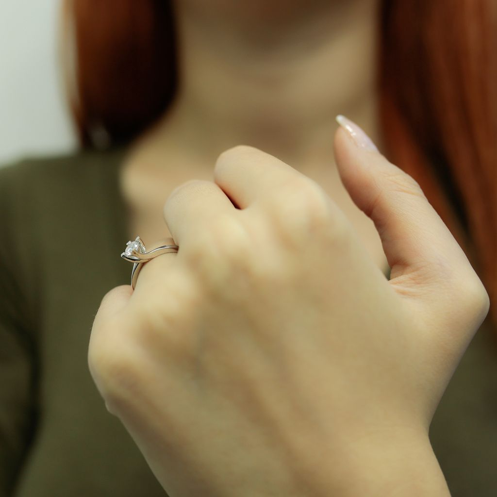 0,40 Carat Diamant Solitär Ring Meisterwerk 14 Karat Weißgold