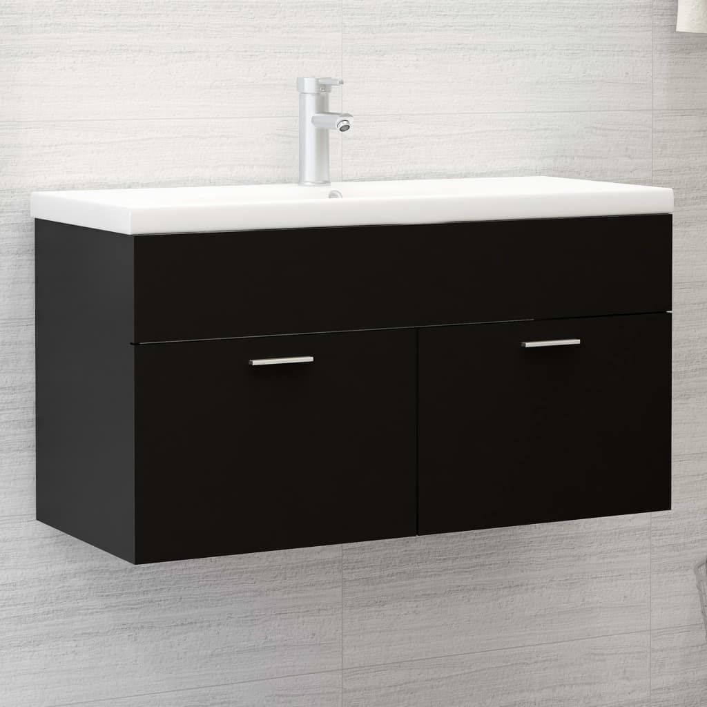 Maison Exclusive - Waschbeckenunterschrank Schwarz 90x38,5x46 cm Holzwerkstoff