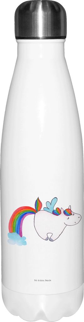 Mr. & Mrs. Panda Trinkflasche Einhorn Fliegendes Pferd - Weiß - Geschenk, Regenbogen, thermosflaschen, Realität, edelstahl wasserflasche, Glitzer...