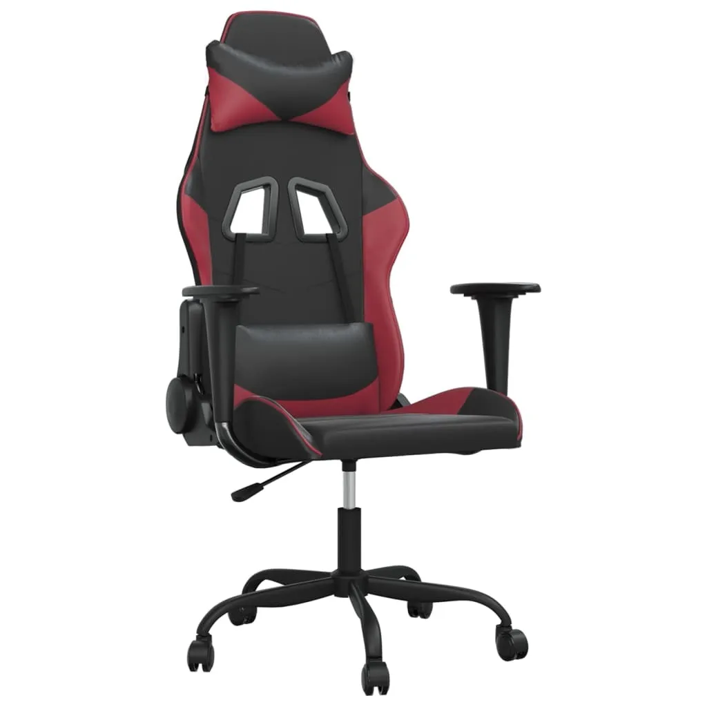 SYFAX™ Sedia Gaming Nero e Rosso Vino - Ergonomia in Similpelle Premium