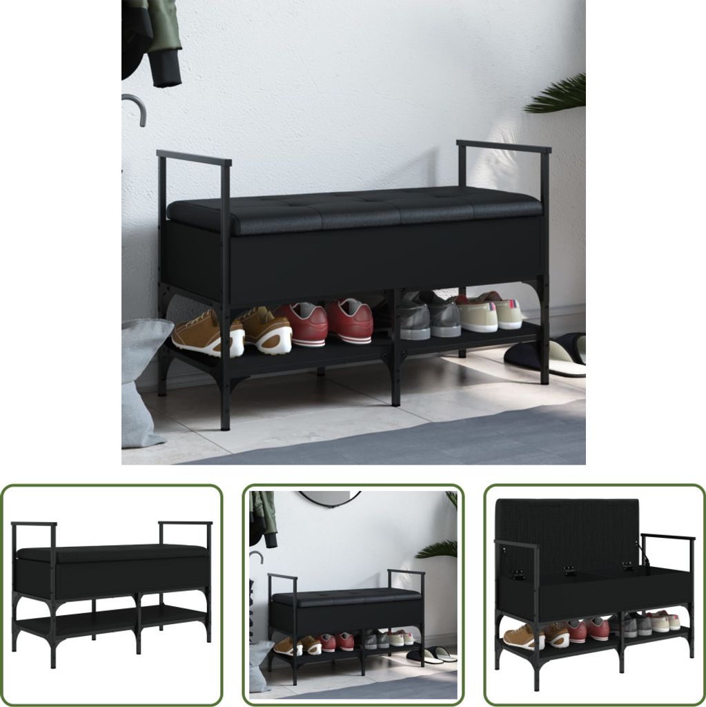 The Living Store Lavice na boty černá 85,5x42x57,5 cm Obrázek produktu 