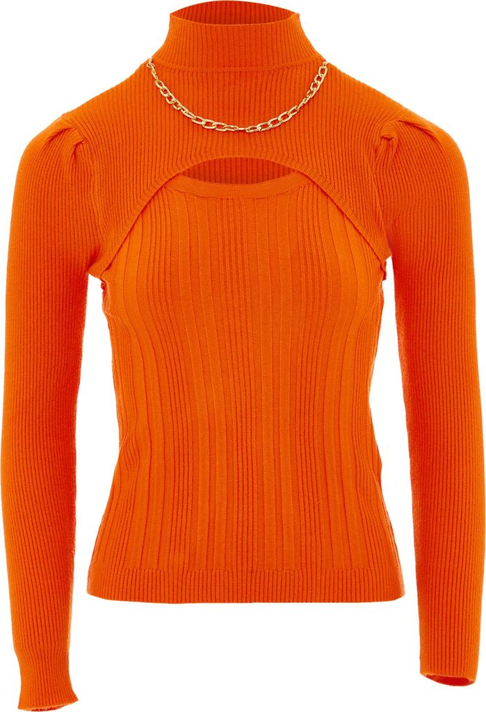 nascita damen strickpullover - orange, XS/S