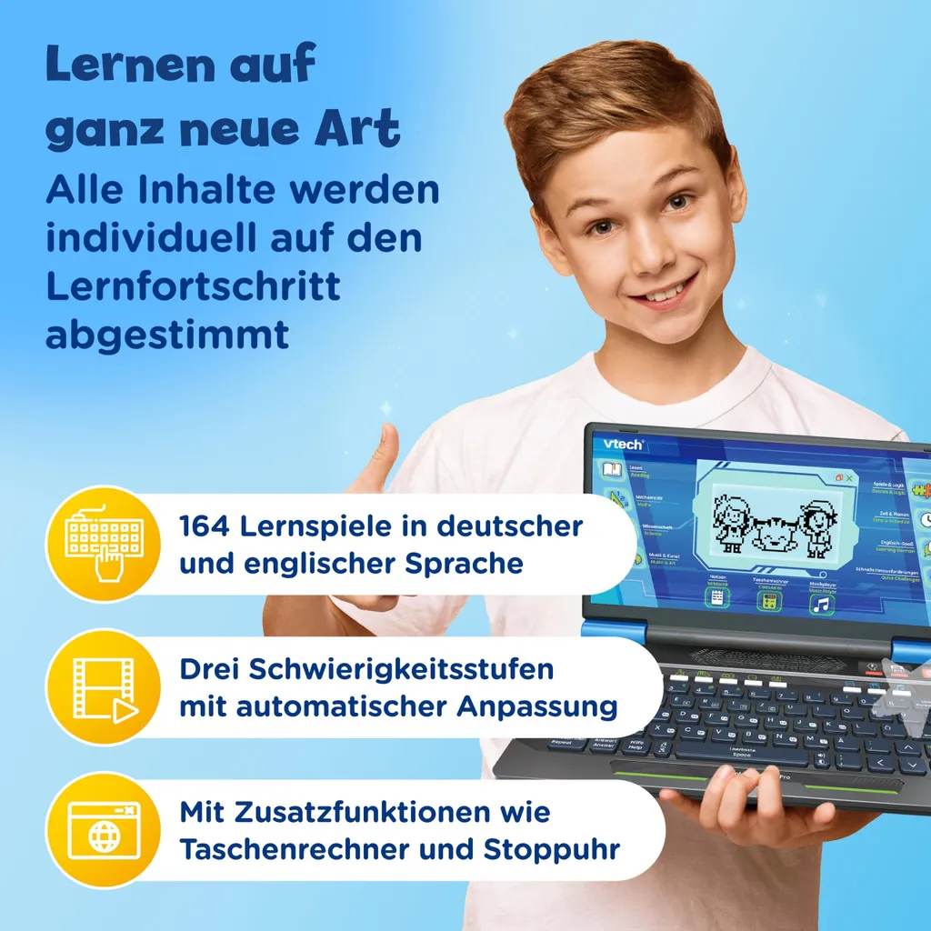 Ordinateur Éducatif V-Tech Explorer Laptop Pro - Jeux Bilingues FR/EN - 9