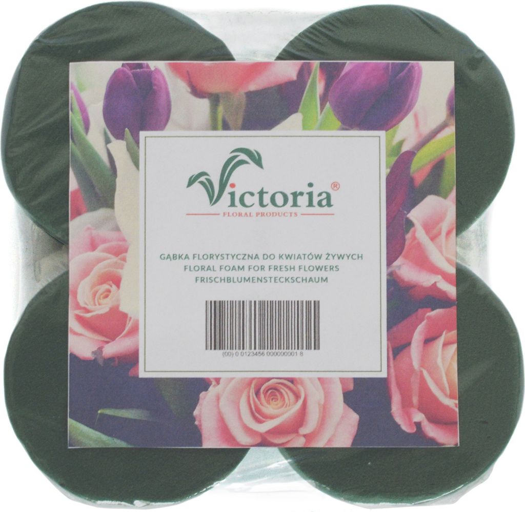 Nass Steckschaum Rund 8x5cm für Frischblumen 4er Set Produktbild 