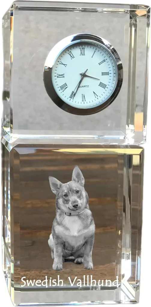 Orologio Tavolo Personalizzato Valhund Svedese Art-Dog | Cristallo 3D