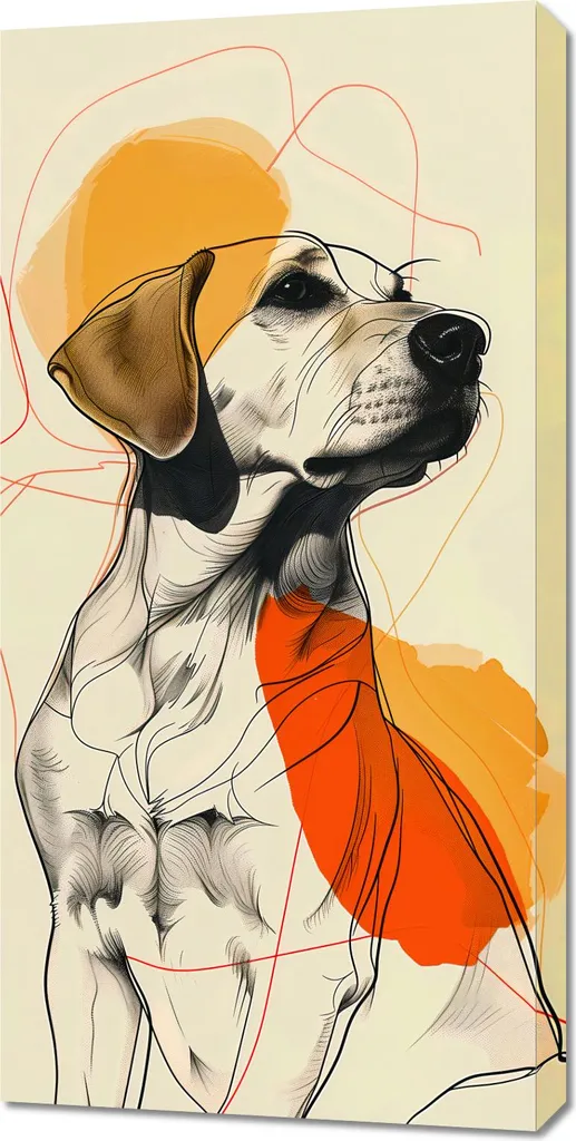 Décoration Murale 50x100 cm Image Esquisse de la dignité canine sur Toile