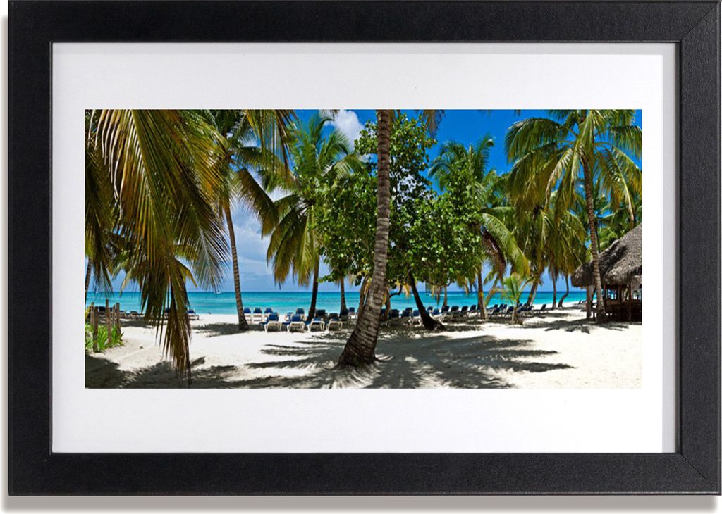 Bild 30x20 MDF-Rahmen Wandkunst Strand-Palmen-Landschaft