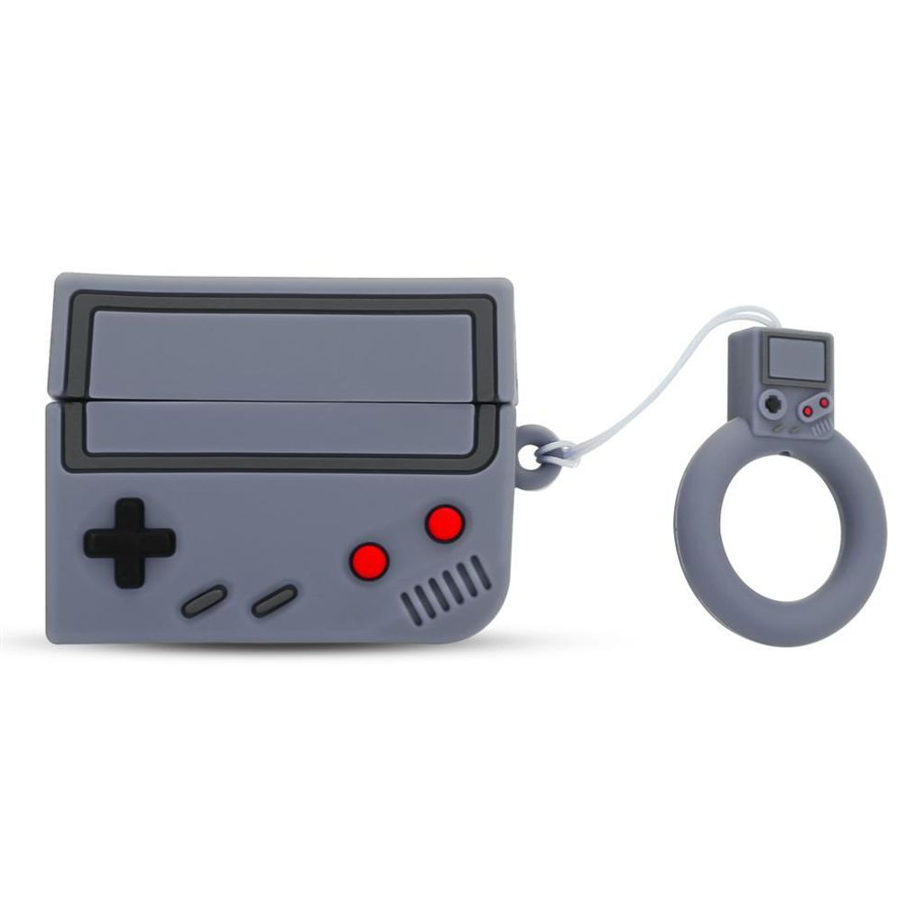 Cadorabo Hülle für Apple AirPod PRO 2 Design Grau Silikon Kopfhörer Schutzhülle Case Schlüsselanhänger