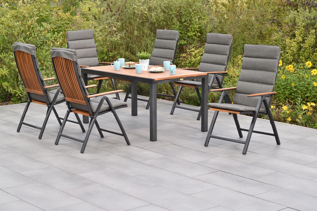 Merxx Gartenmöbel Set Athos 13tlg., 6 Klappsessel inkl. Produktbild 