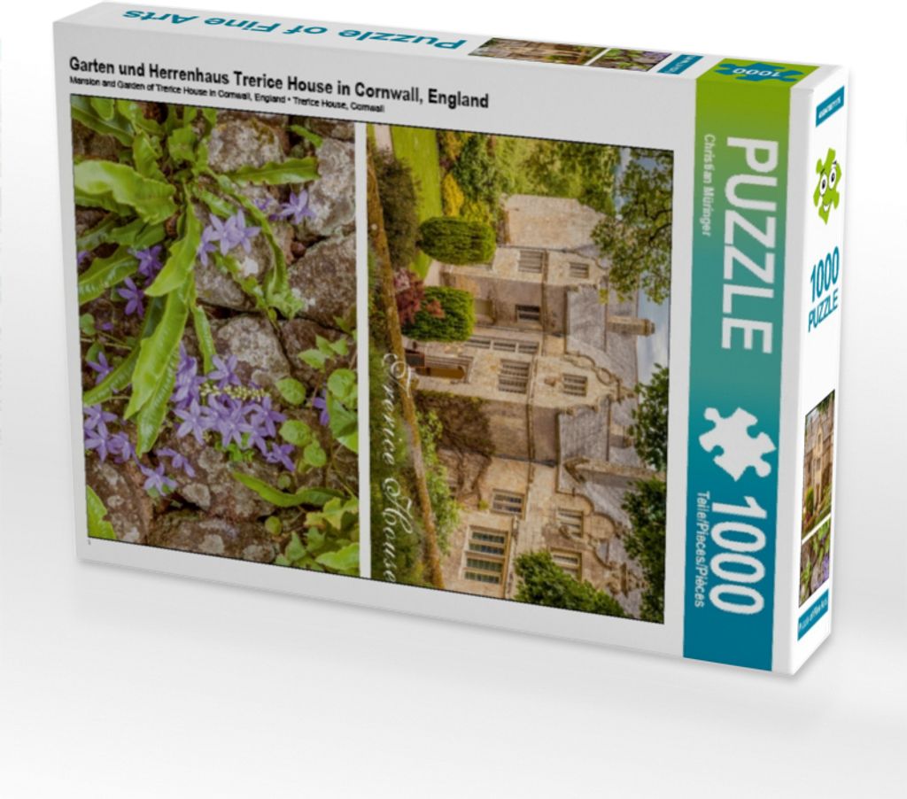 CALVENDO Puzzle Garten und Herrenhaus Trerice House in Cornwall, England | 1000 Teile Lege-Größe 64x48cm Foto-Puzzle für glückliche Stunden