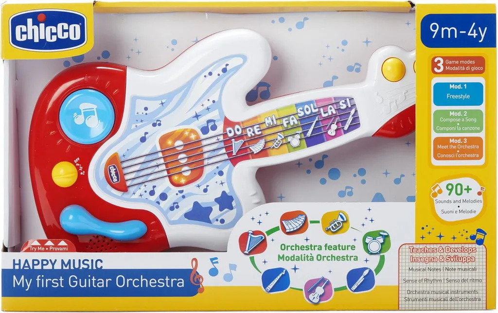 Chicco Ma Première Guitare Interactive Multicolore avec Modes Musicaux