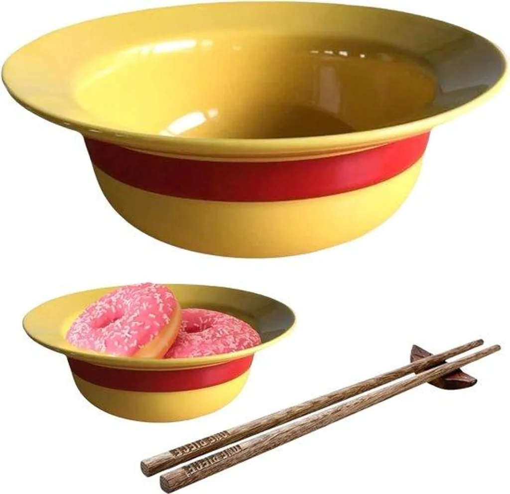 Bol en céramique Chapeau de Paille avec Baguettes - Coffret Cadeau Fan