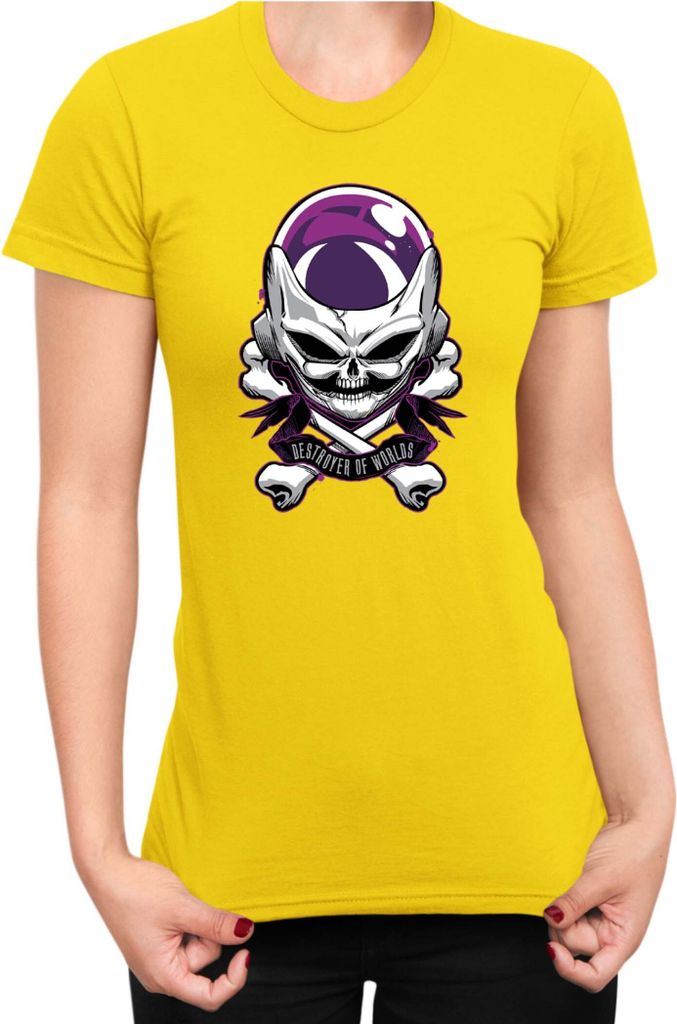 Damen T-Shirt Dragon Anime Manga Ball Z Frieza 01, Lady XL / Gelb