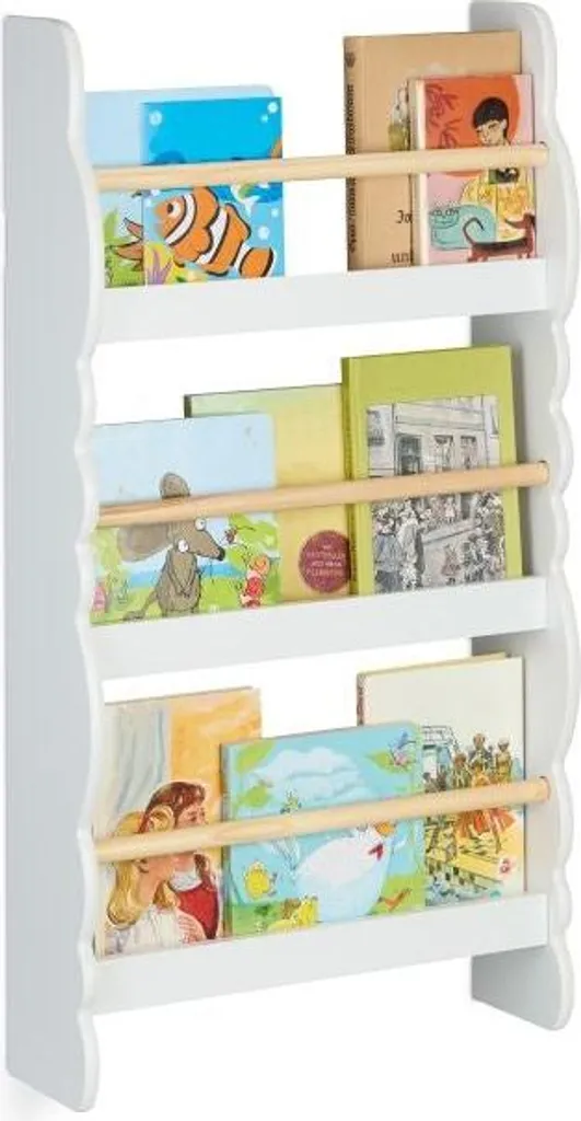 Nuage de bibliothèque pour enfants rangement mural gain de place bois