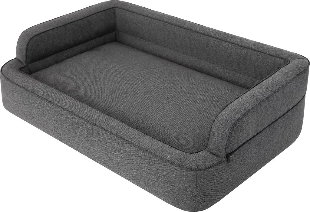 Hundebett, Möbel für Tiere, Katzenbett, Abnehmbar Bezug, Hundekorb, Hundekissen, Hundeliege, Schlafplätze, Hundesofa, Graphit, XXL: 117x79 cm