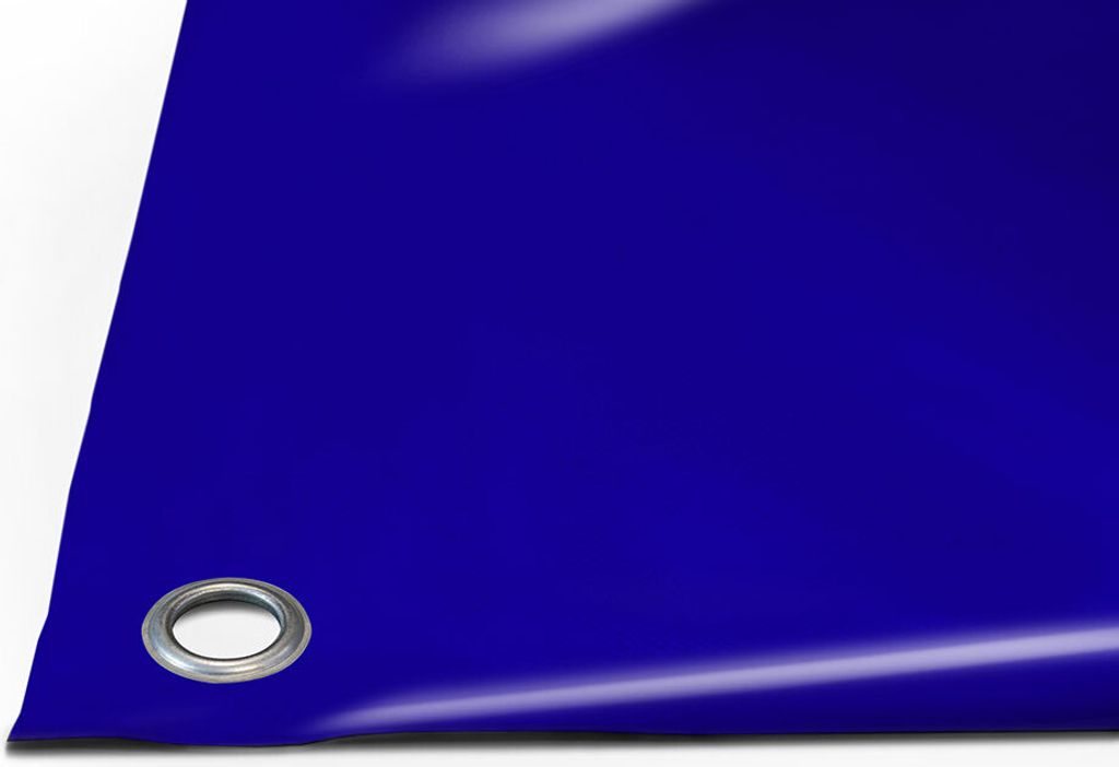PVC LKW Plane 900g/m² Material (3m x 7m, 20mm Rundösen, Blau RAL5013) Meterware mit/ohne Ösen Dachplane Industrie LKW-Plane Campingplane Schutzp...