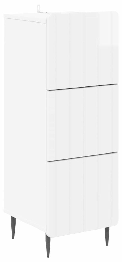Schubladenschrank Hochglanz Weiß 33 x 34,5 x 92 cm - Kommoden DE2176