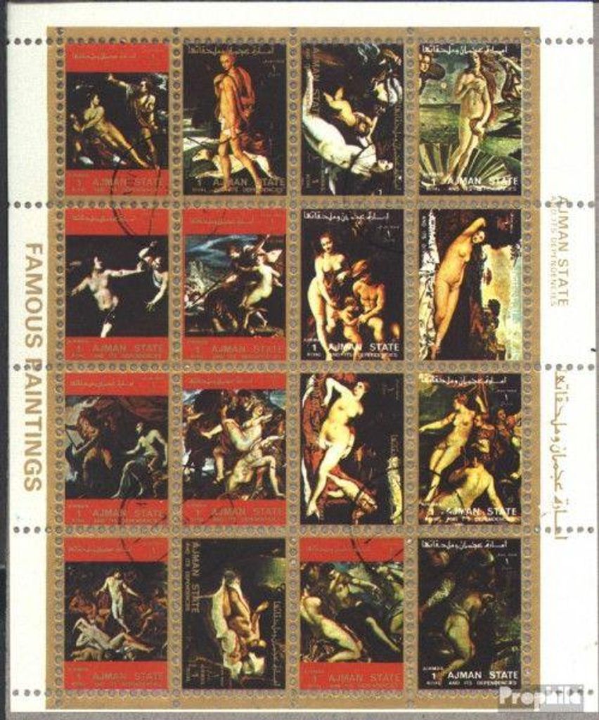 Briefmarken Ajman 1972 Mi 2571-2586 Kleinbogen (kompl. Produktbild 