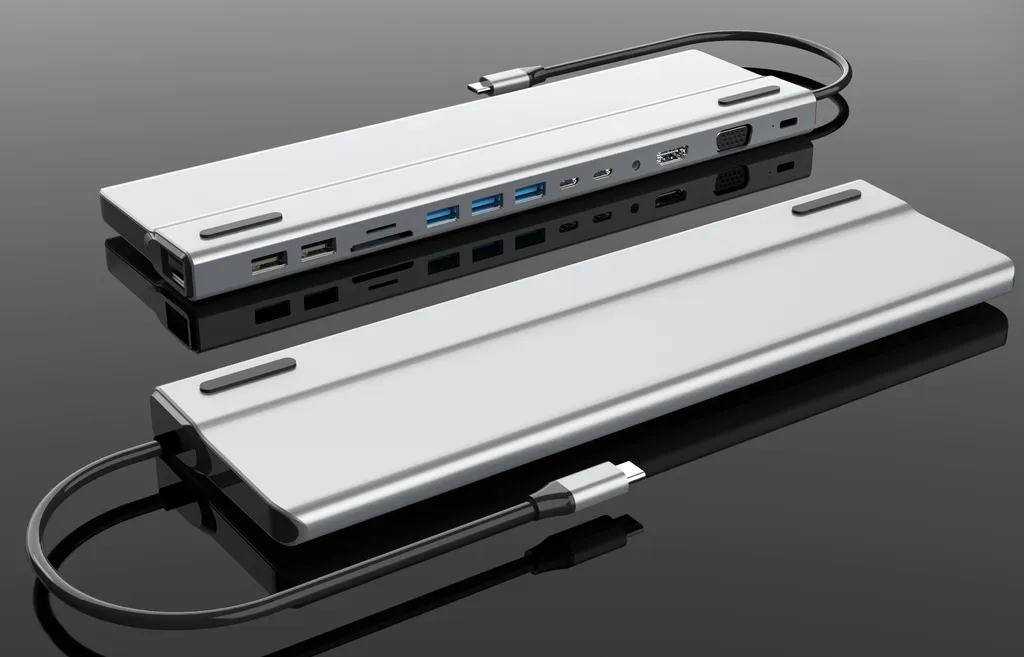 Docking Station USB-C 14 in 1 INF: Triplo Display 4K e 100W PD - 6