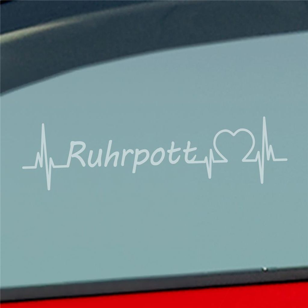 Auto Aufkleber Ruhrpott Puls Herzschlag mit Ferien Region Motiv 19x5 cm Milchglas Sticker Heckscheibenaufkleber