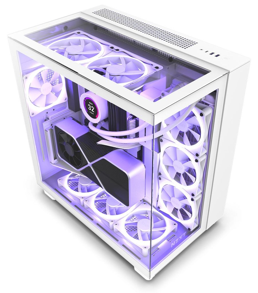 Caja NZXT H9 Elite, color blanco, formato Midi ATX Imagen del producto 