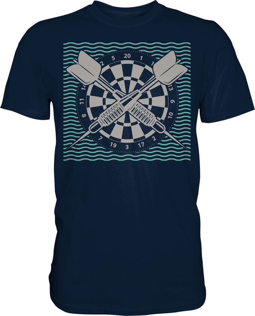 Dartscheibe Dart Sport Dartpfeile T-Shirt – Navy / M Produktbild 