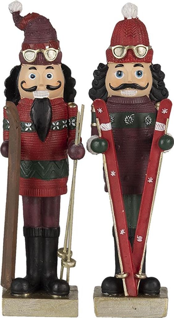 Clayre & Eef Figur Nussknacker 17 cm Rot Grün Kunststoff