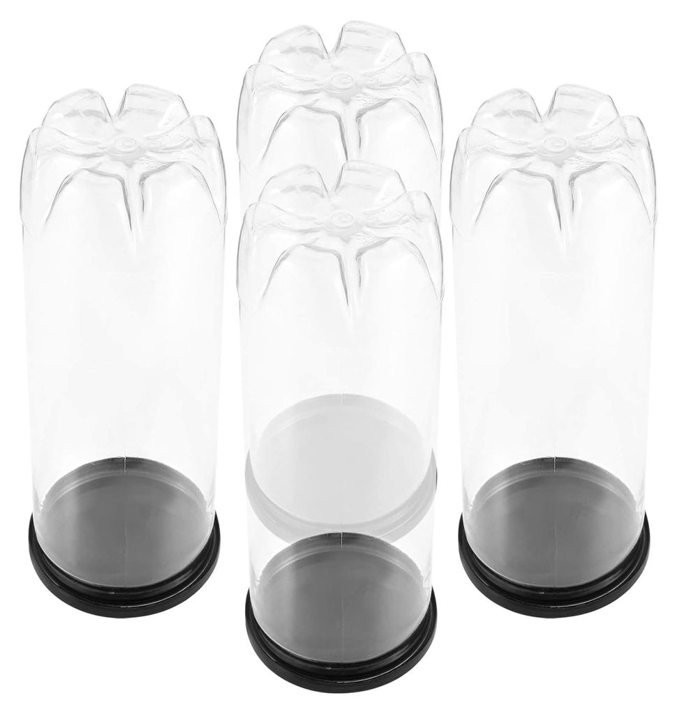 4 Stück Transparente Tennisballhalter aus Formstabilem PVC – Praktischer Ballbehälter für Tennis- und Tischtennisbälle