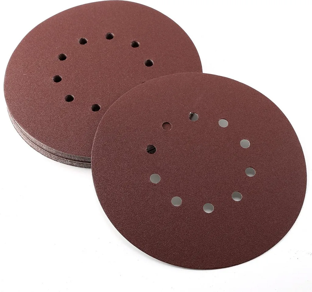 10 Fogli Abrasivi 225mm Velcro Grana 240 - Carta Vetrate 10 Fori Giraffa