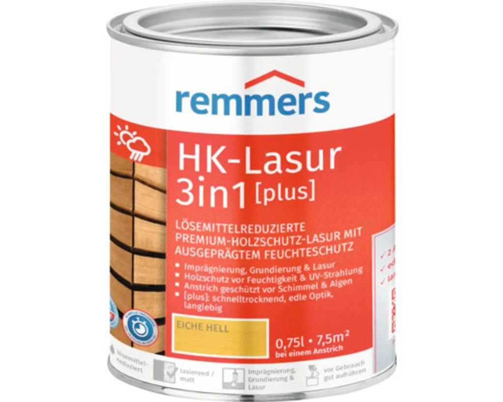 Remmers Aqua HK-Lasur 3w1 jasny dąb (RC-365) 0,75 l, bejca Zdjęcie produktu 