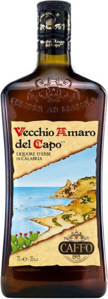 A bottle of Vecchio Amaro del Capo liqueur.