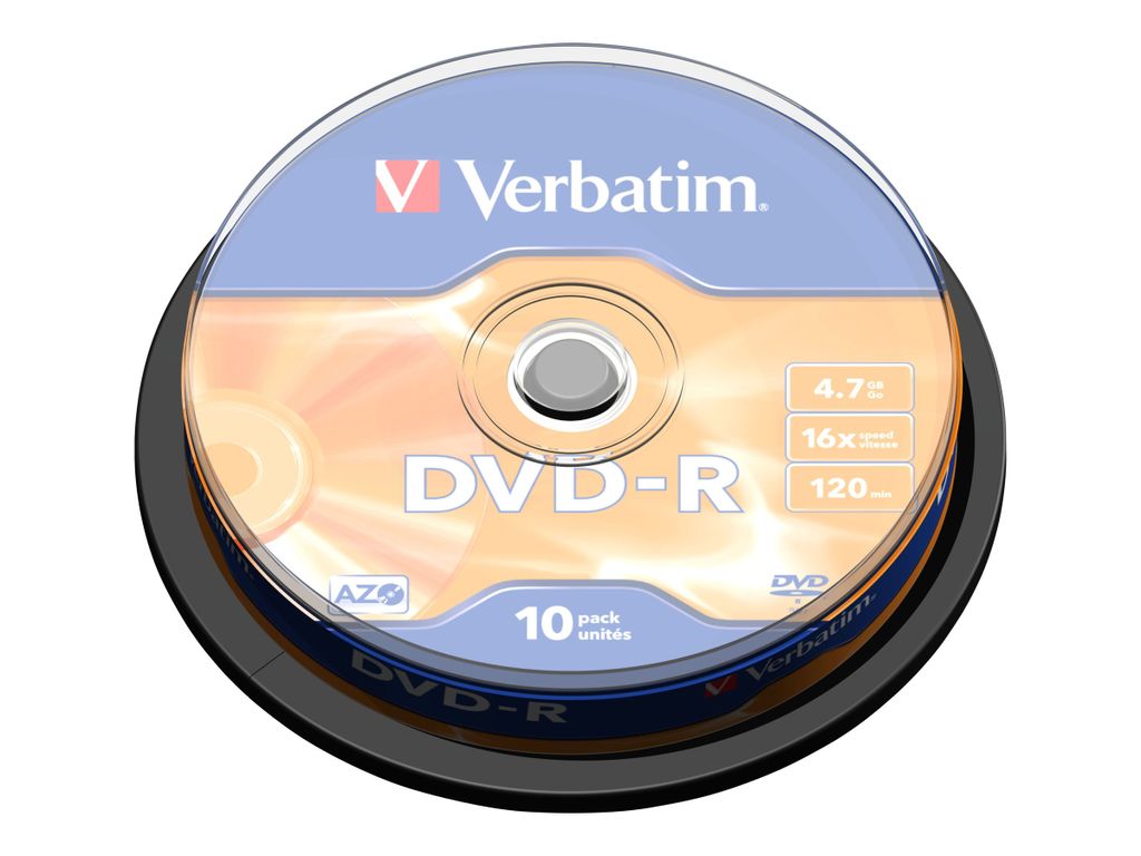 Verbatim DVD-R 4,7 GB 16x Matt Silber - Packung mit 10 Discs