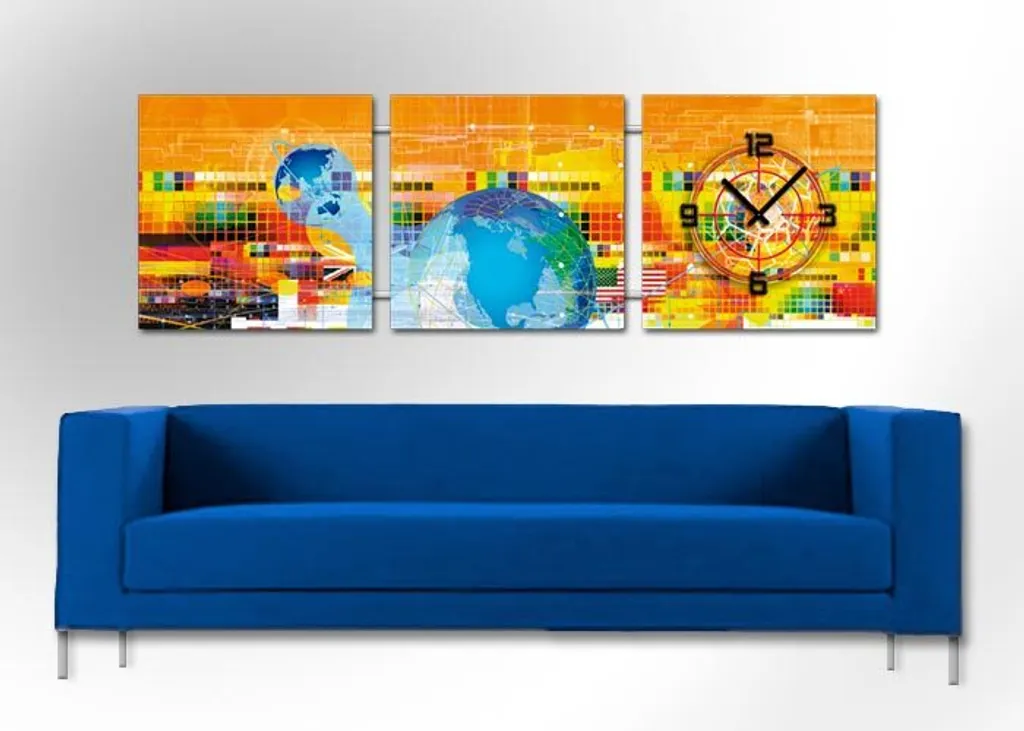 Dixtime 4468 Horloge murale design 3 pièces pour décoration moderne