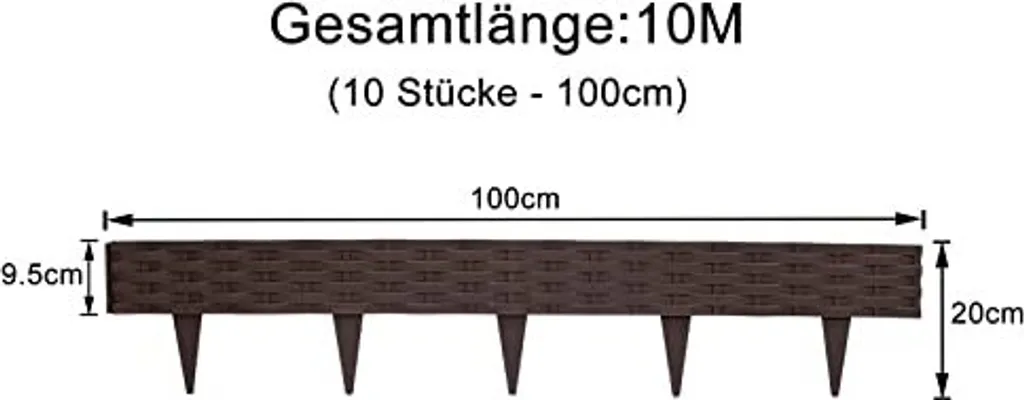 Bordure de pelouse 10m pour délimiter vos massifs de fleurs marron