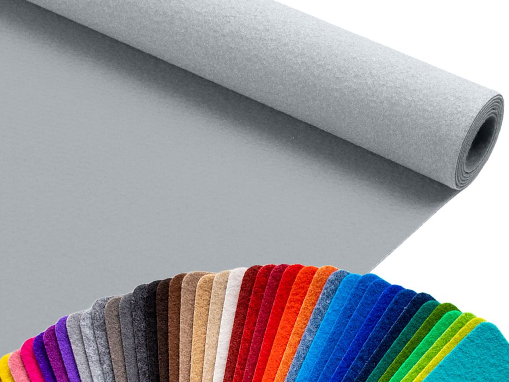 Primaflor Eventteppich PODIUM Grau 2,00m x 1,00m - Meterware - Viele Farben - Schwer Entflammbarer B1 Messeteppich, Rutschfester Hochzeichtsläufer...