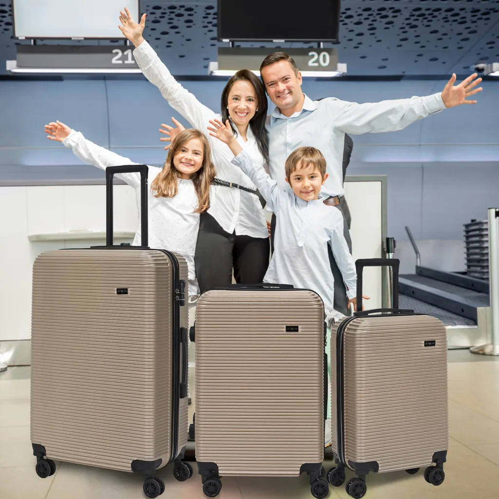 Valise Ibiza Champagne X3 - Set de 3 Bagages Rigides Robustes et Elégants