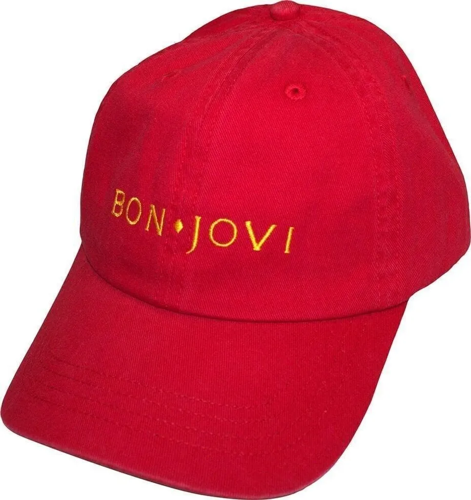 Bon Jovi Original Logo Red UNI - T-shirt Rock Iconique Rouge en Coton