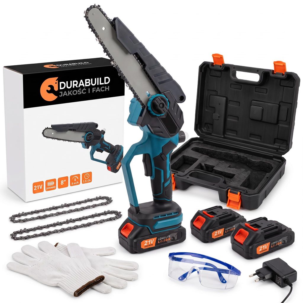 Mini Akku Kettensäge 8 Zoll mit 2 Akkus, bürstenloser Produktbild  KI-generiertes Bild