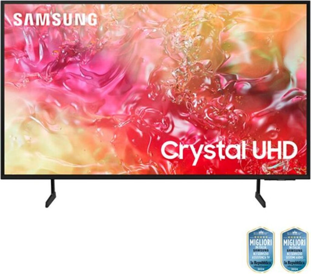 Samsung TV Crystal UHD 4K 55" UE55DU7170UXZT Smart TV Wi-Fi Schwarz 2024, Processore Crystal 4K, 4K Upscaling, Slim Look Design, OTS Lite