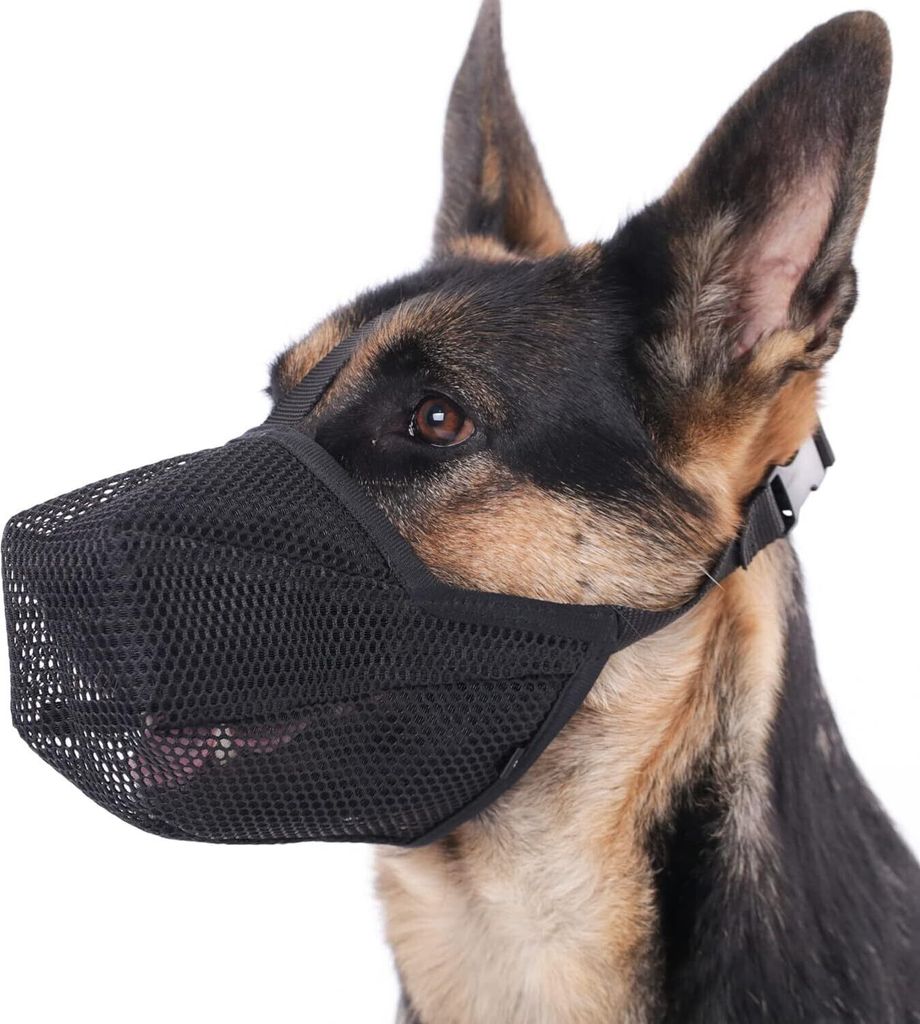 Maulkorb für Hunde, weicher Netzmaulkorb für kleine, mittelgroße und große Hunde, verstellbare Welpenmaulkörbe zum Auffangen von Beißen, Leck...